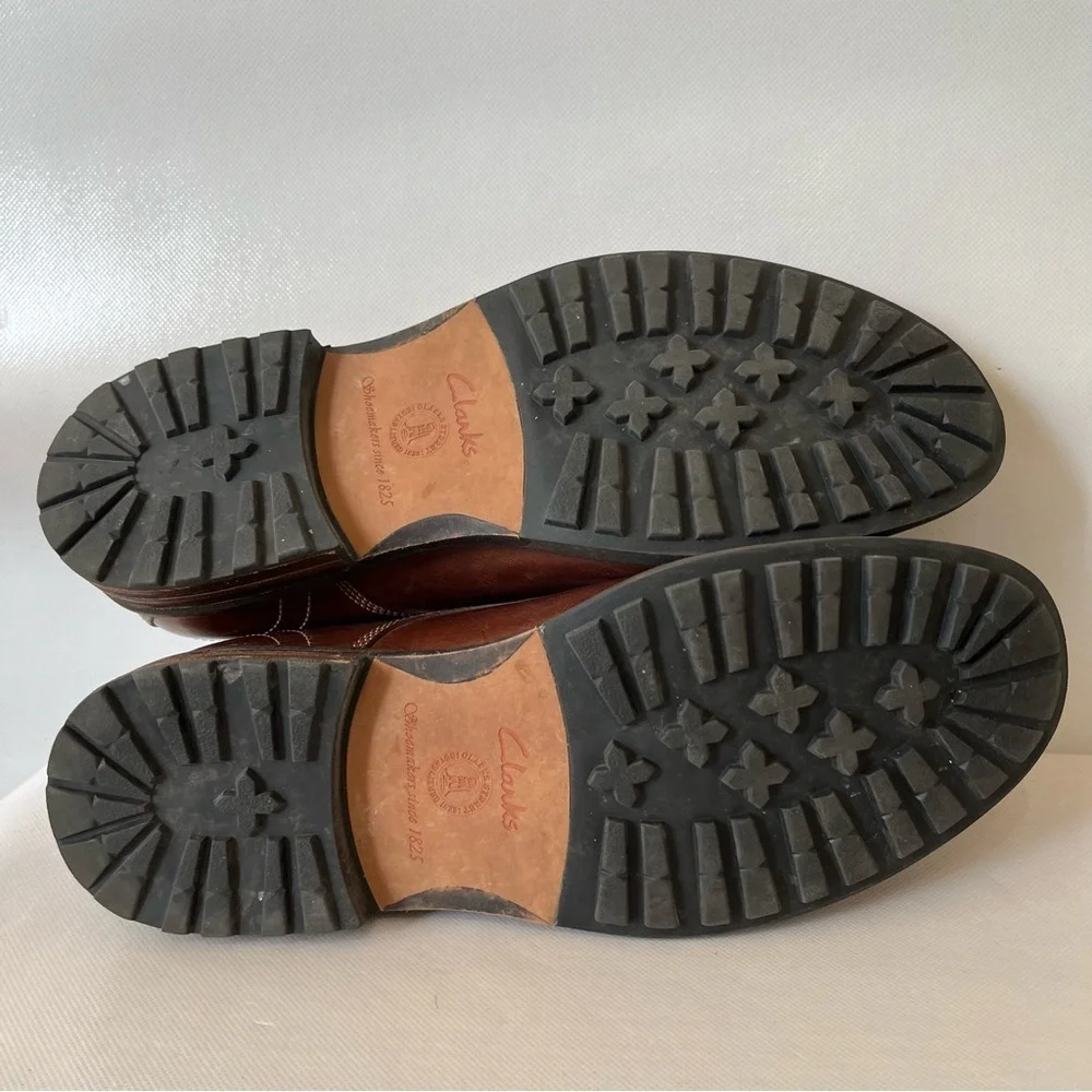Clarks Brown Leather Lace Up Oxford Shoes